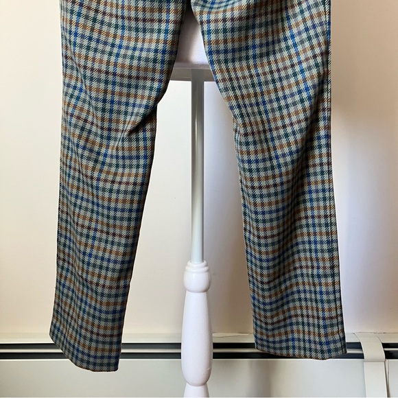 J. McLaughlin Yara Olive Green Blue Houndstooth Plaid Cropped Pants size 2 - Picture 10 of 11